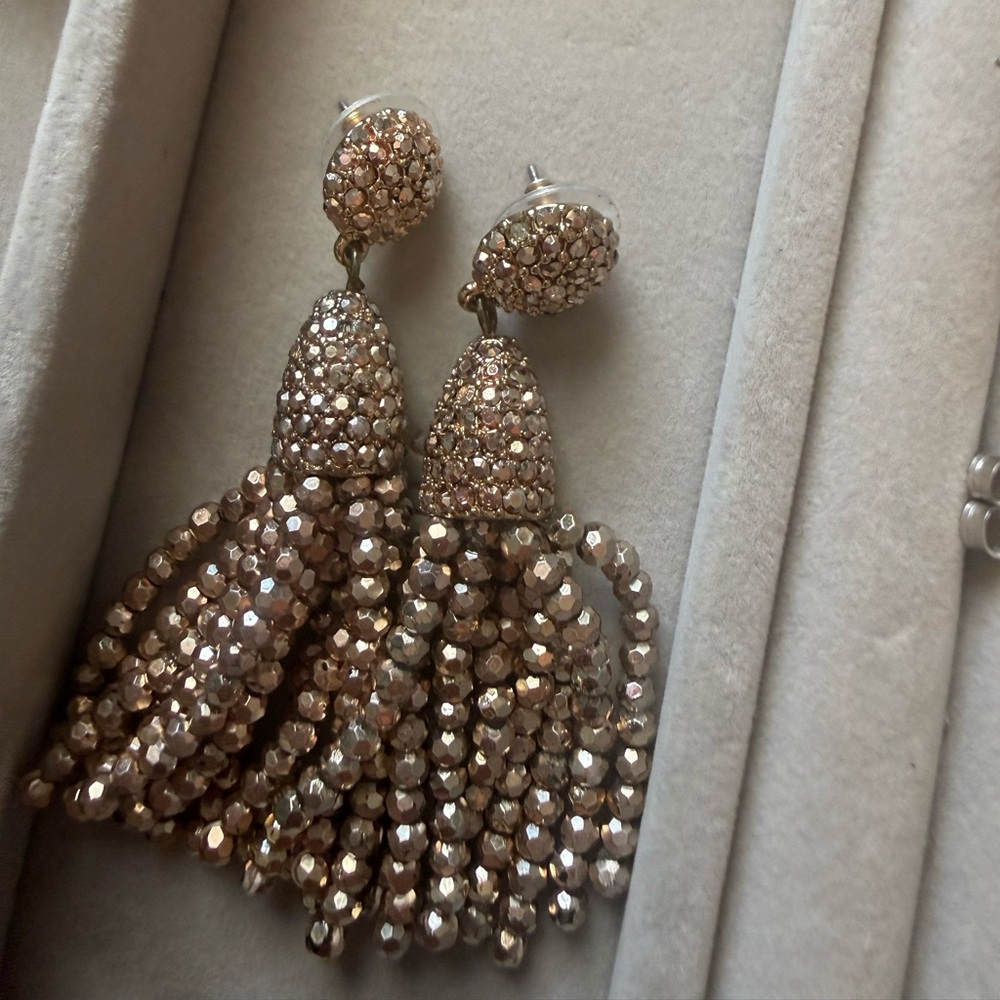 Sparkling Gold Tassel Earrings